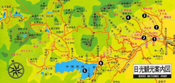 mapa Nikko